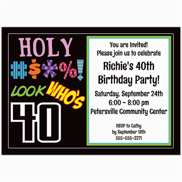 40th birthday party invitations templates