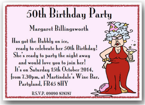 funny 50th birthday party invitation wording