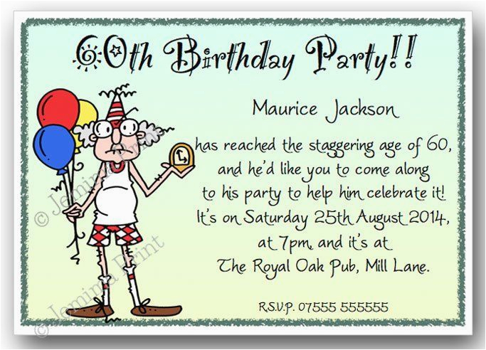 Funny 60th Birthday Party Invitations 40th 50th 60th 70th 80th 90th