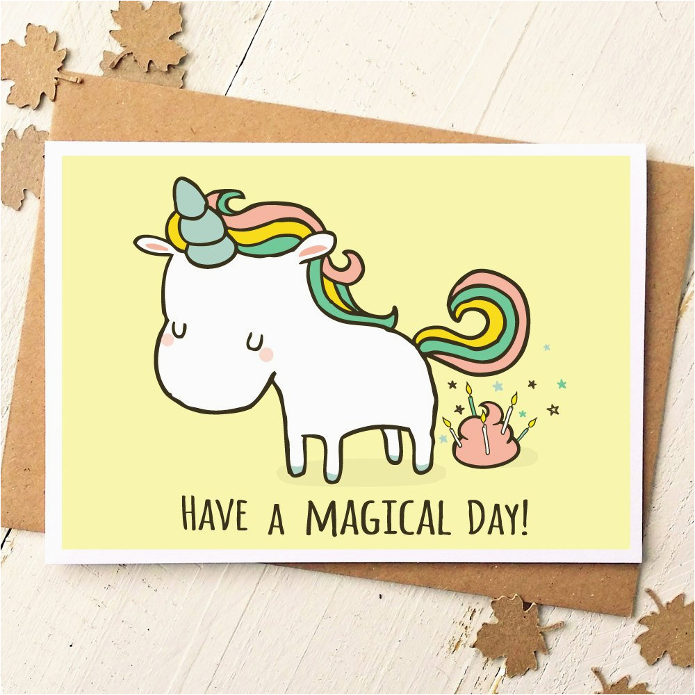 unicorn card funny birthday card unicorn birthday card