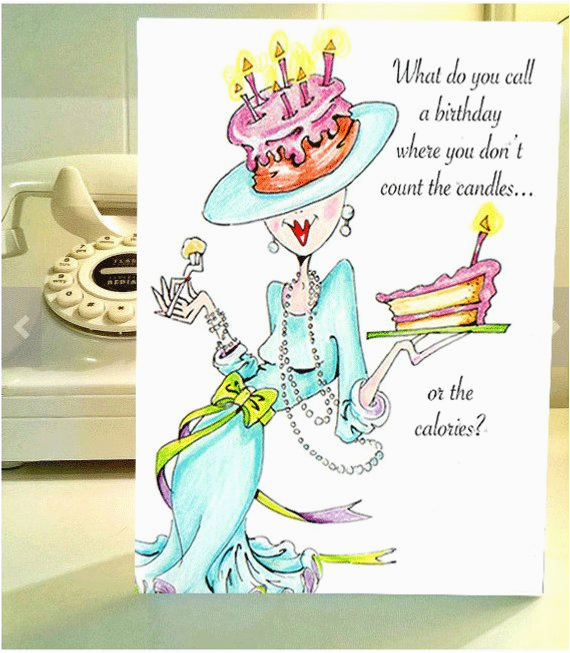 Funny Birthday Cards for Old Ladies Funny Birthday Card Funny Women ...