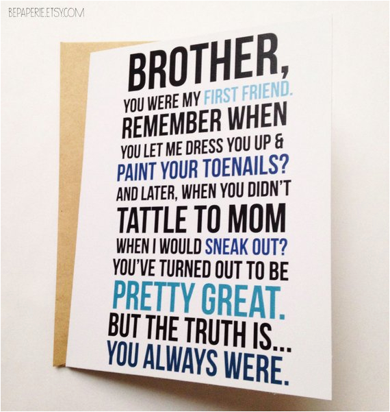 brother card brother birthday card funny