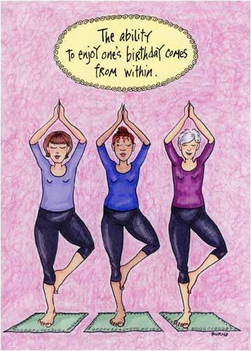 posing yoga women funny birthday card greeting card by