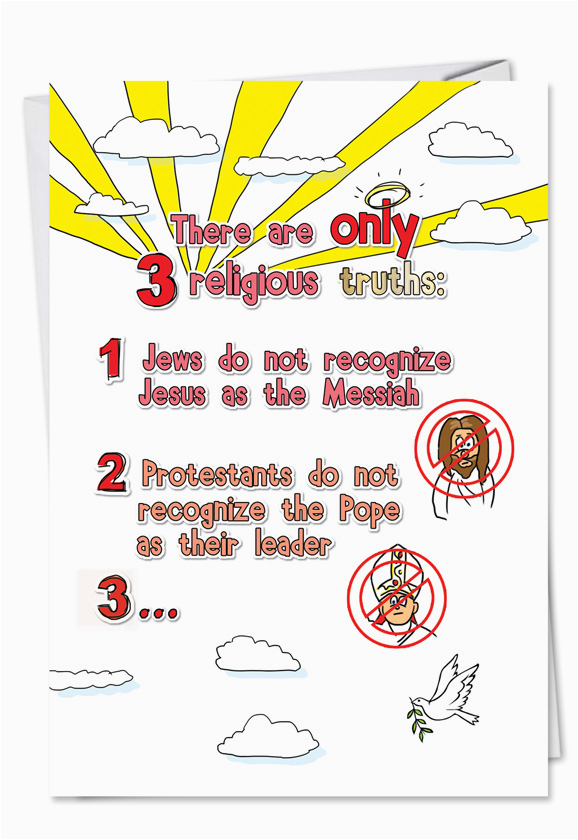 three religious truths funny birthday card