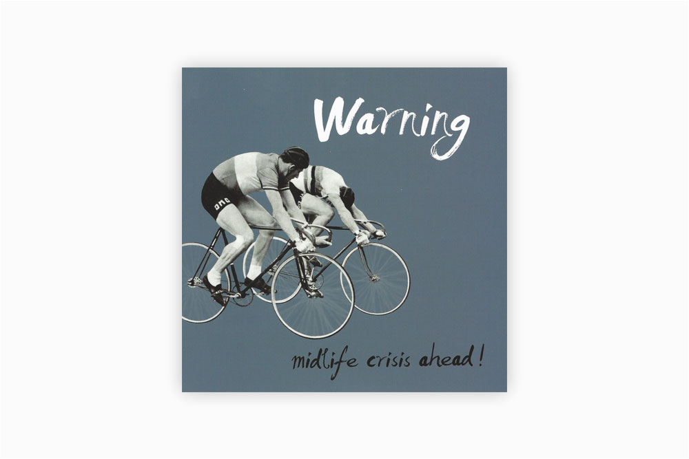 mid life crisis bicycle birthday card