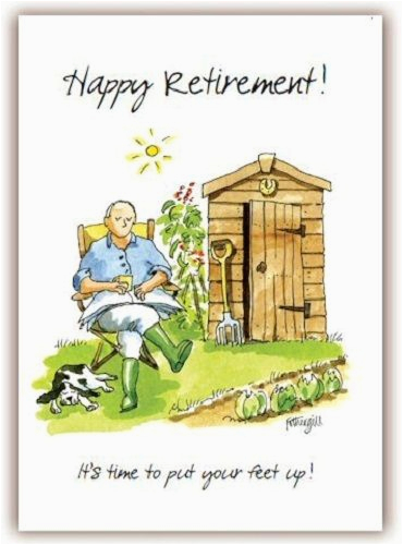 funny humour retirement greeting card gardening put feet