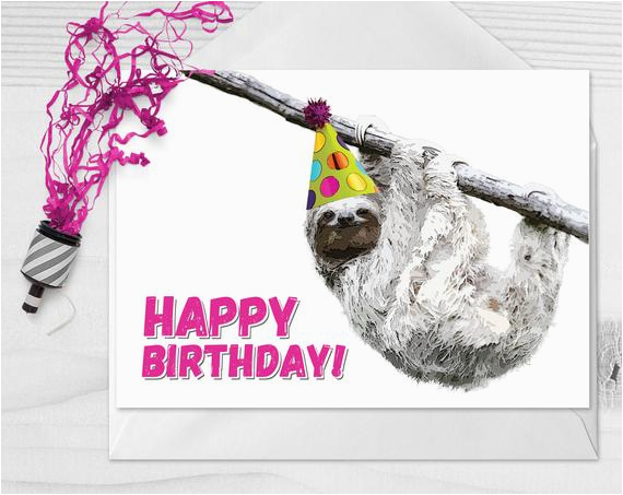 birthday sloth sloth card sloths smiling sloth