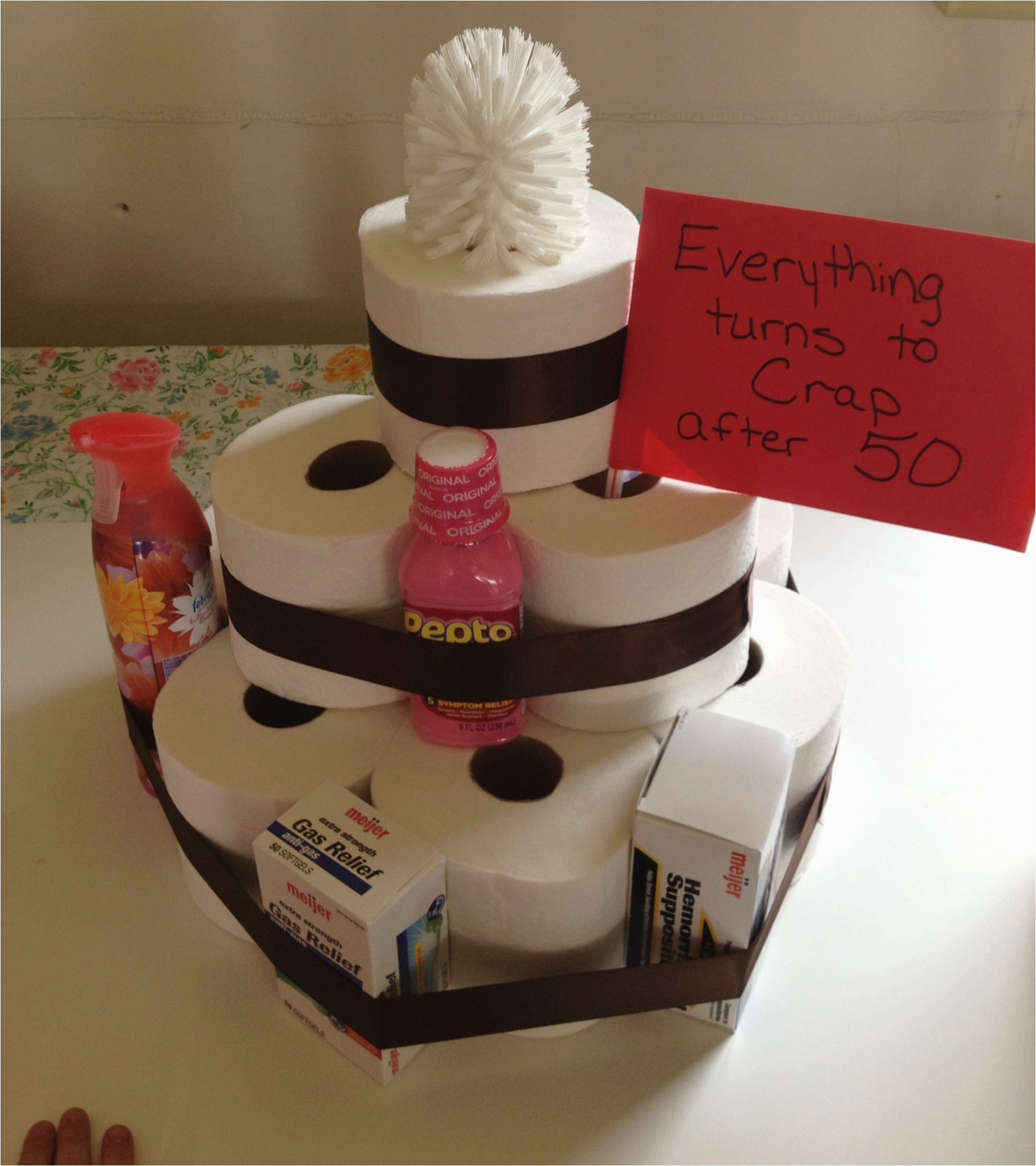 toilet paper cake fun gag gift for anyone turning 50