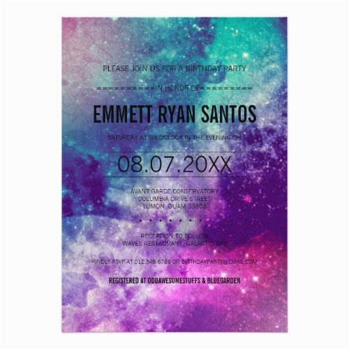 space birthday party invitations