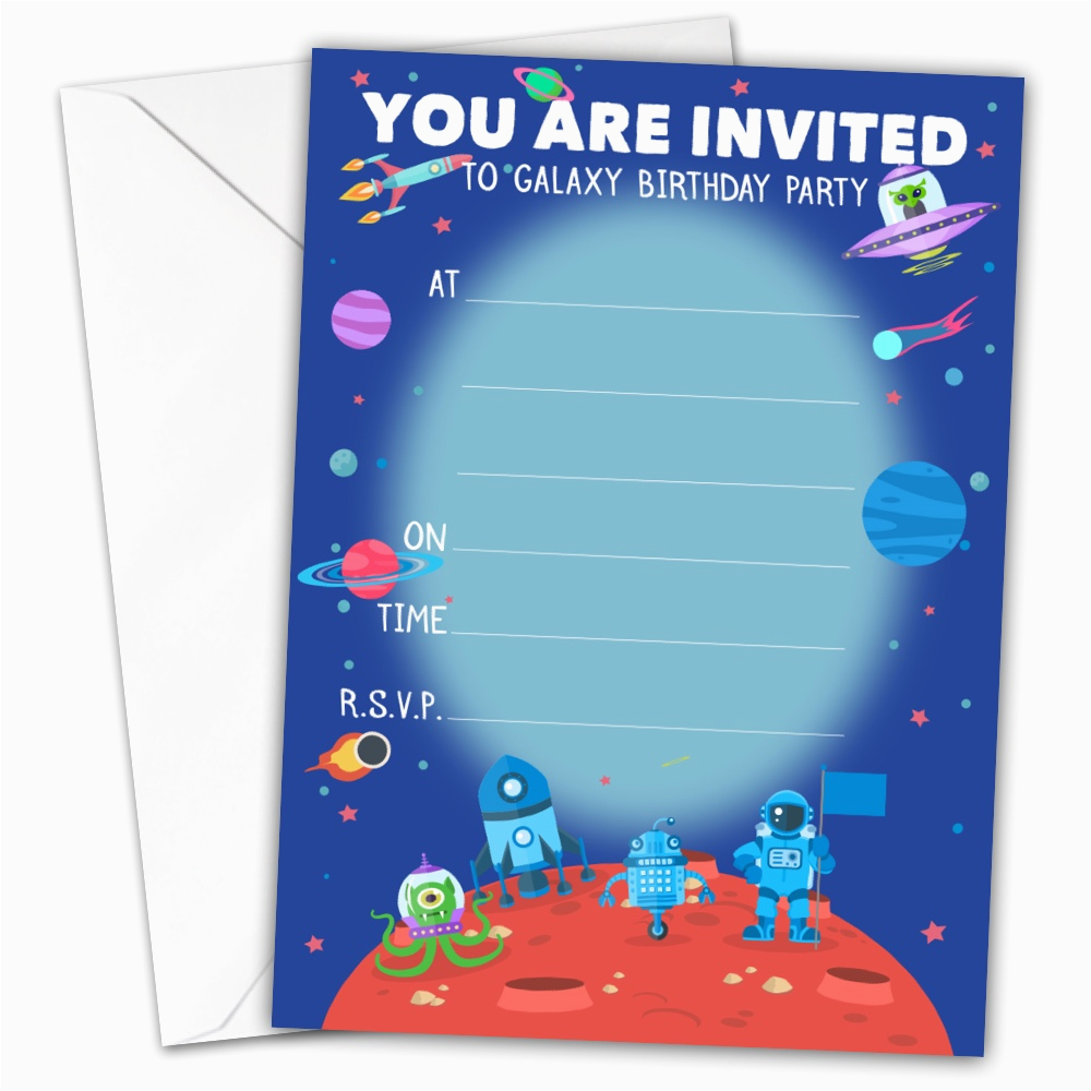 Galaxy Birthday Party Invitations Pack Of 20 Galaxy Birthday Party ...