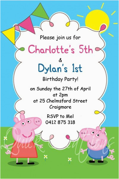childrens birthday invitations peppa george pig birthday invitations