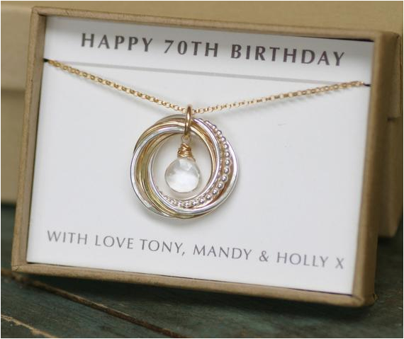 70th birthday gift for her april birthstone necklace for mom
