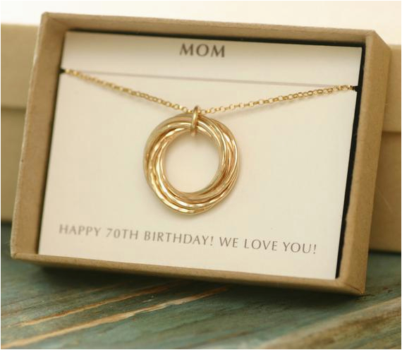 70th birthday gift for her gold necklace for mom 7