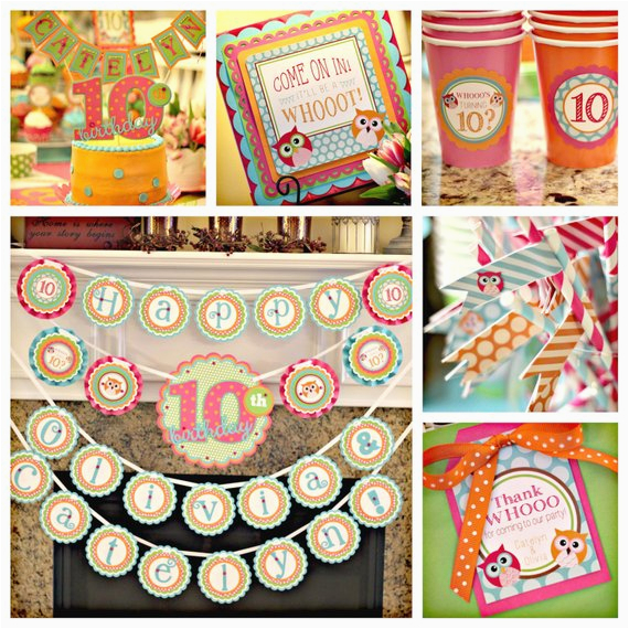 girl owl birthday party decorations