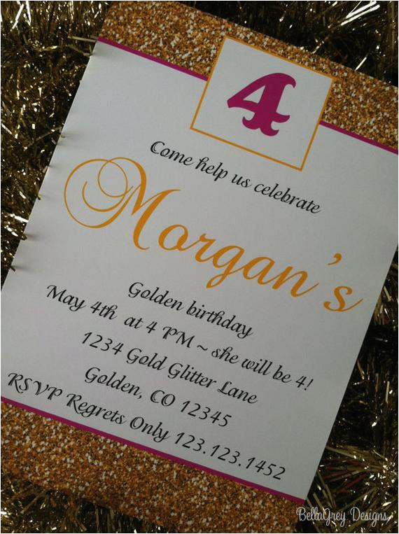 golden birthday party invitations
