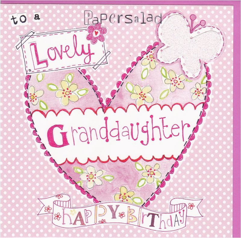 heart butterfly granddaughter birthday card