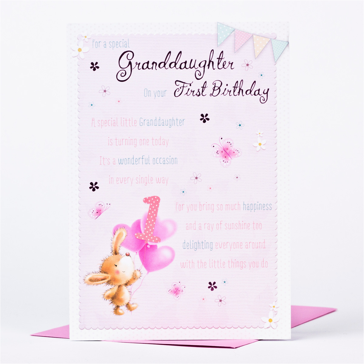 1st birthday card for a special granddaughter