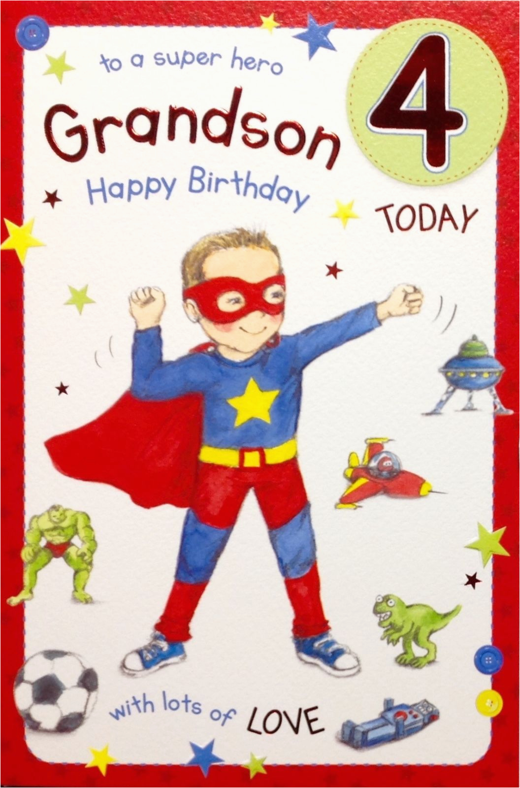 grandson age 4 4th birthday card special 282458529734