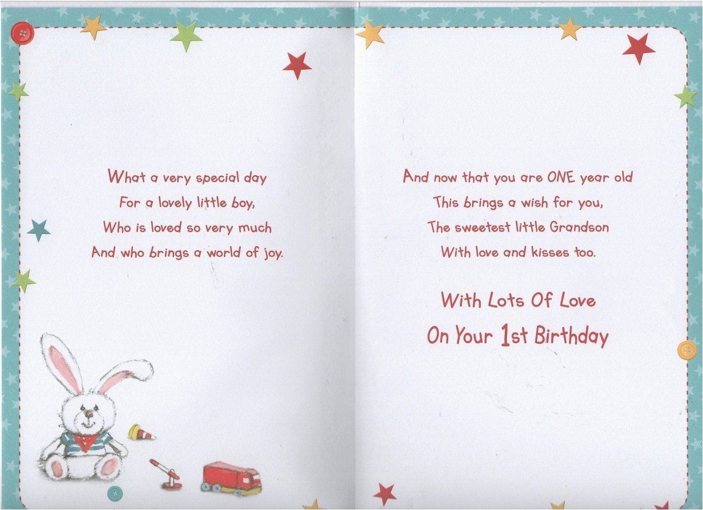 grandson 1st birthday card ebay