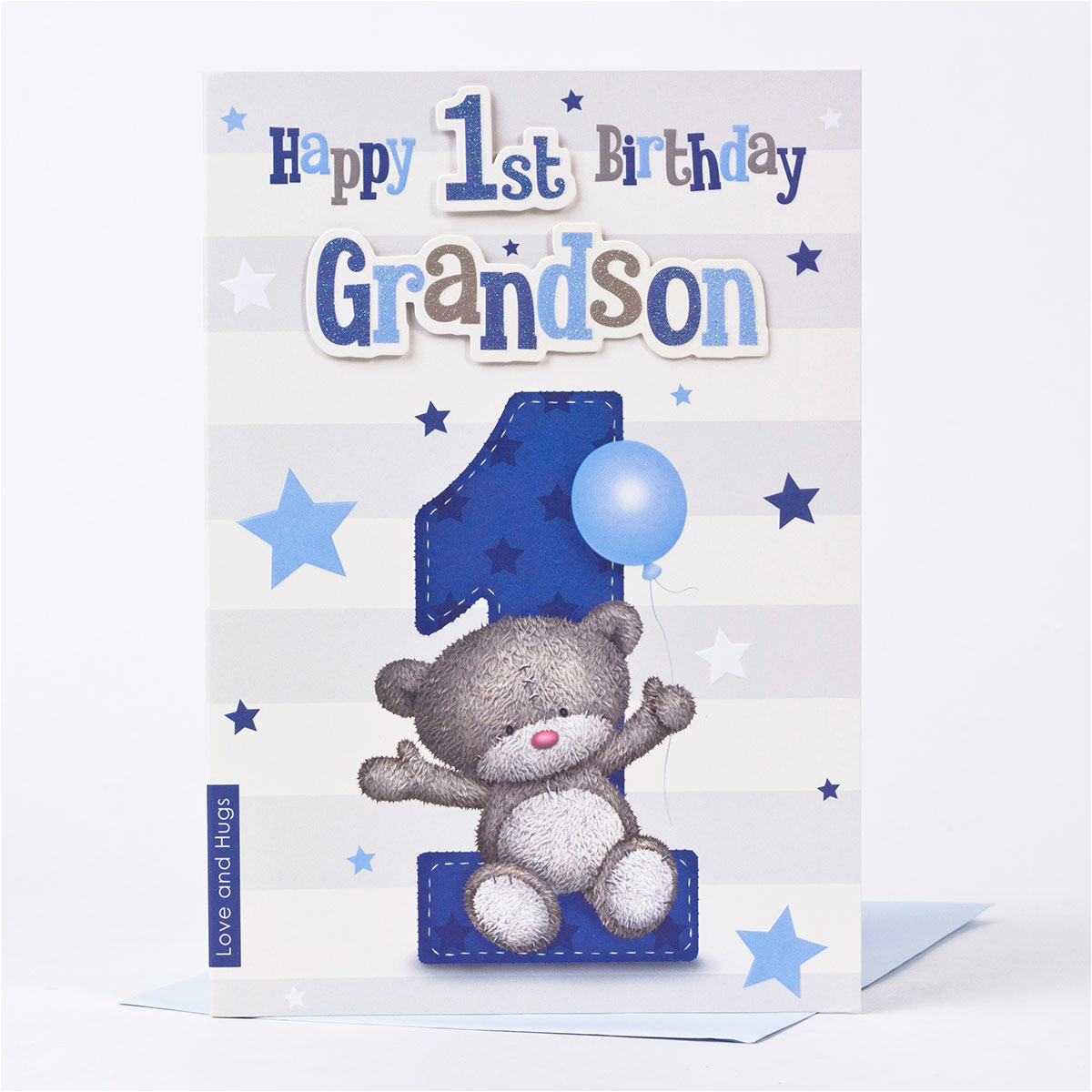 hugs 1st birthday card grandson only 1 49