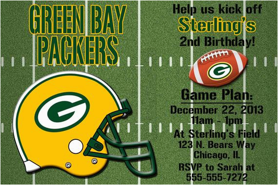 green bay packers football invitation or