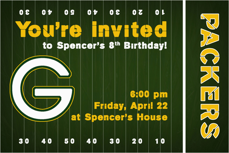 Green Bay Packers Birthday Invitations Invite146