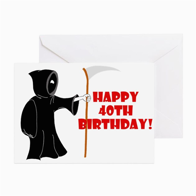 grim reaper 40th birthday cards pk of 10 by rustbeltpop