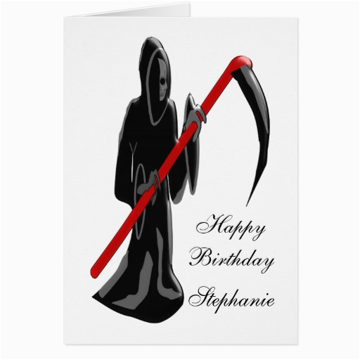 grim reaper just add name birthday card zazzle