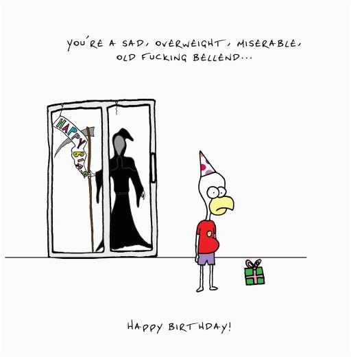 grim reaper offensive birthday card 2 95 creased cards