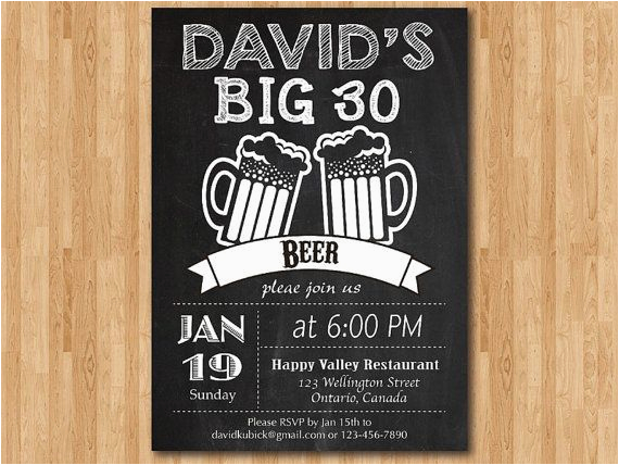 30th birthday invitations for men