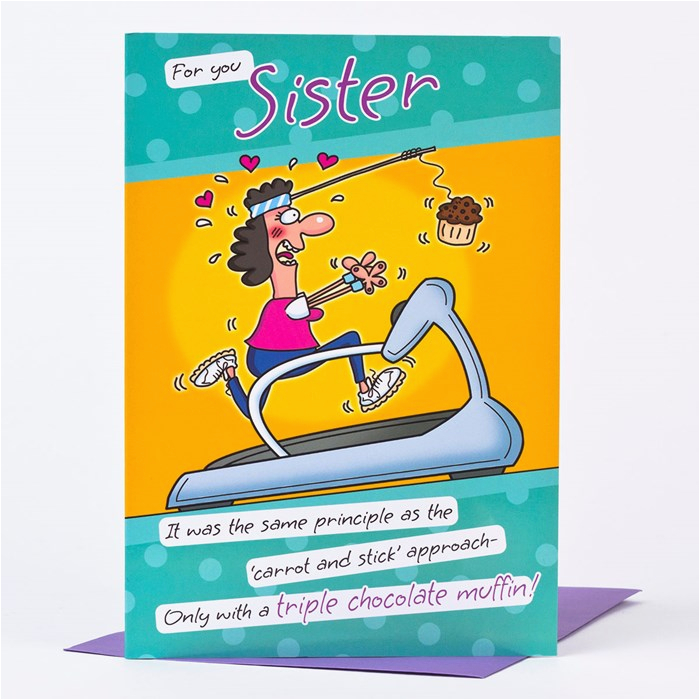 birthday card fitness sister only 89p