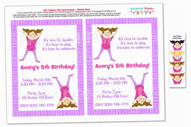 post gymnastic birthday invitations printable 416940