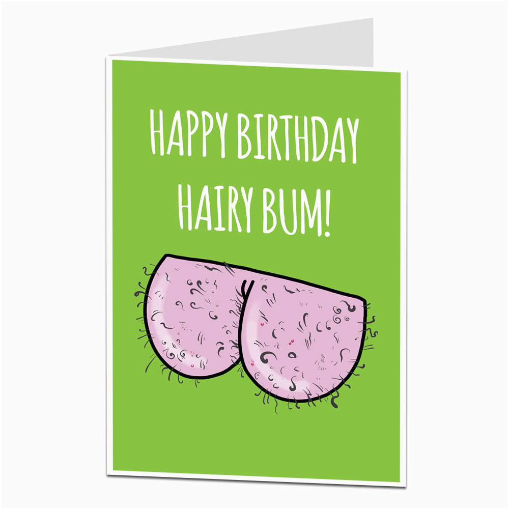 hairy ass birthday card