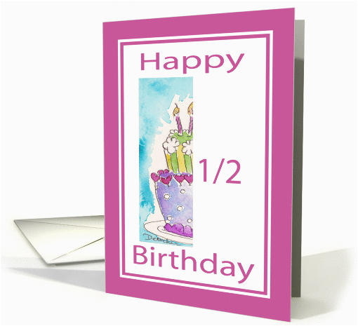 Half Birthday Cards Free Cake Happy Half Birthday Card 443232 