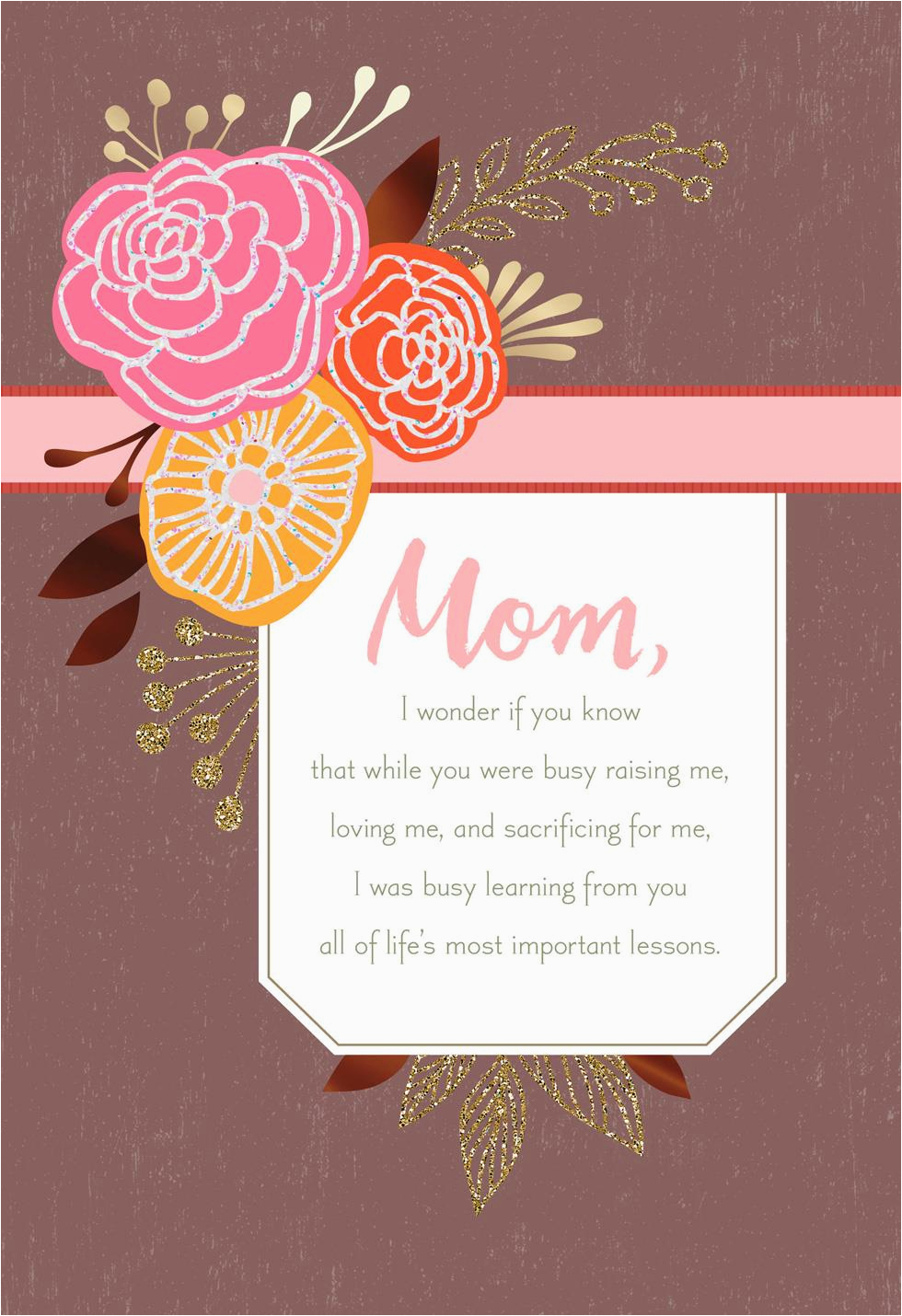 Hallmark Birthday Cards for Mom Life 39 S Most Important Lessons Birthday Card for Mom