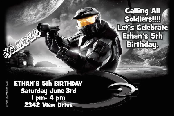 halo birthday invitations