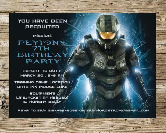 halo inspired birthday party invitation