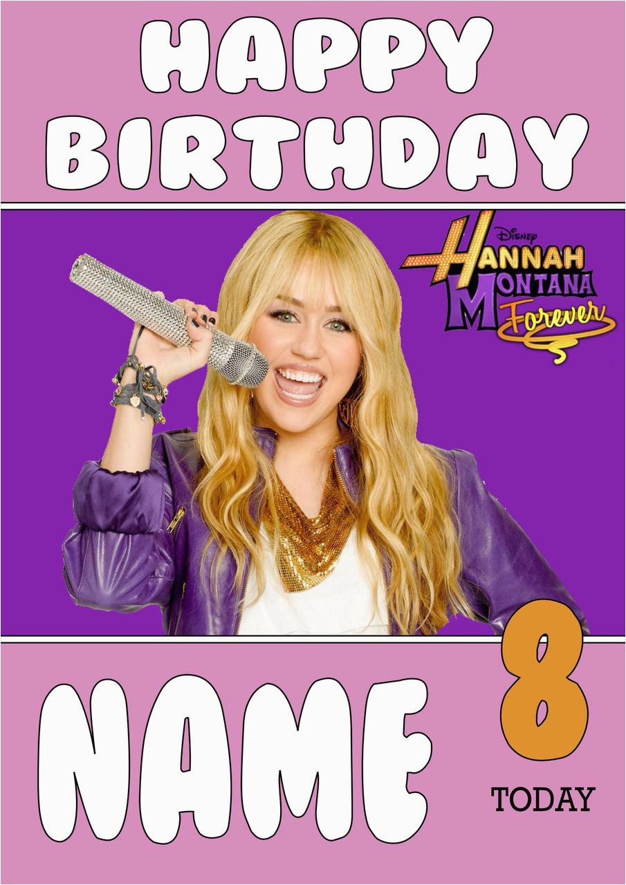 personalised hannah montana birthday card 2