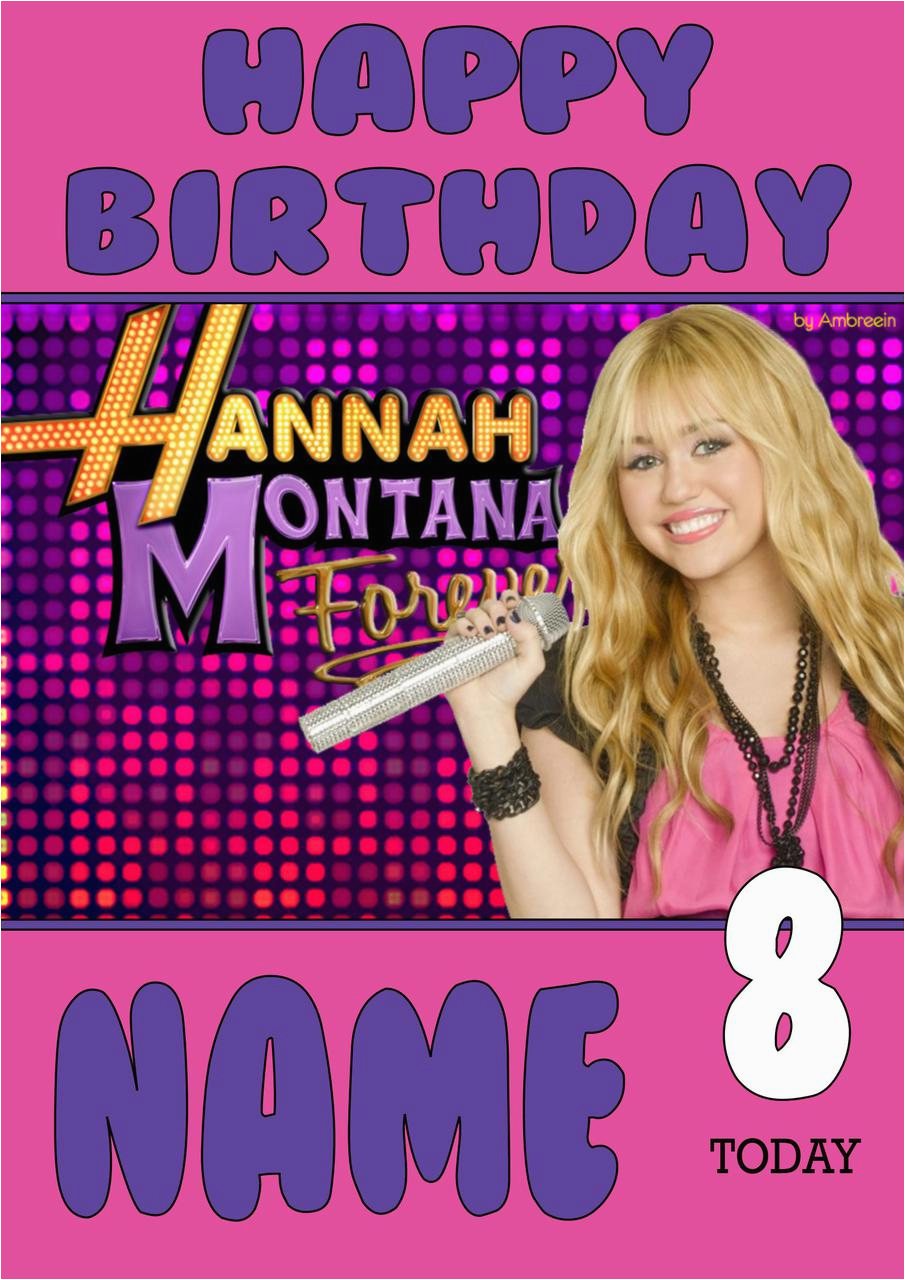 personalised hannah montana birthday card 4