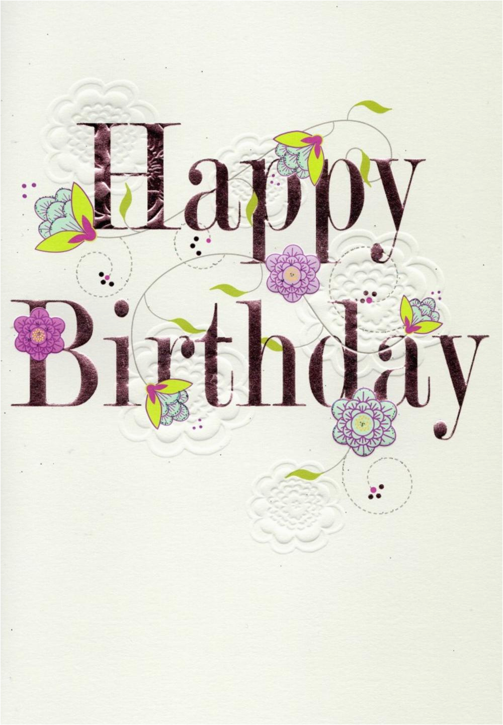 pretty happy birthday greeting card cards