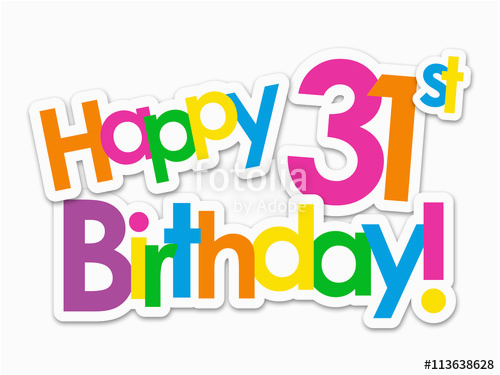 quot happy 31st birthday vector card quot stock image and royalty