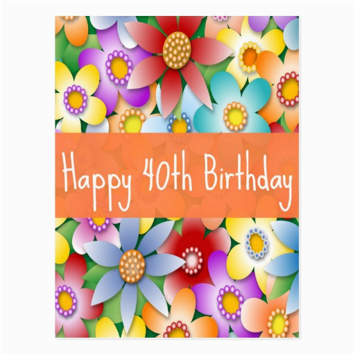 diva 39 s happy 40th birthday flower power postcard zazzle