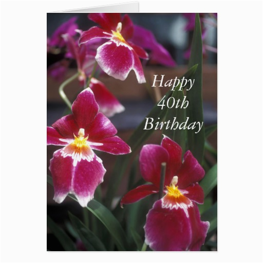 happy 40th birthday flower card zazzle