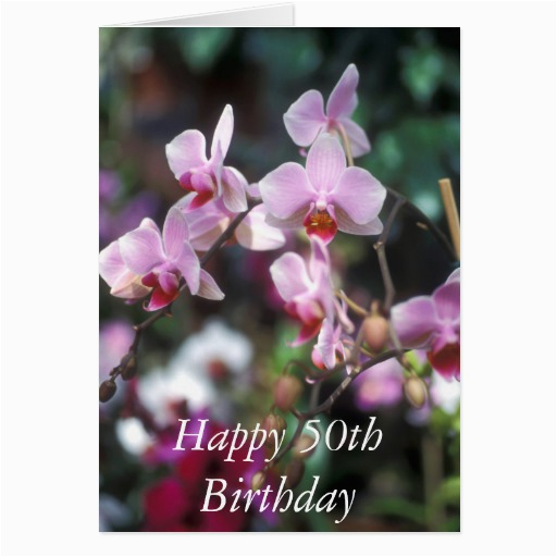 Happy 50th Birthday Flowers Happy 50th Birthday Flower Card Zazzle