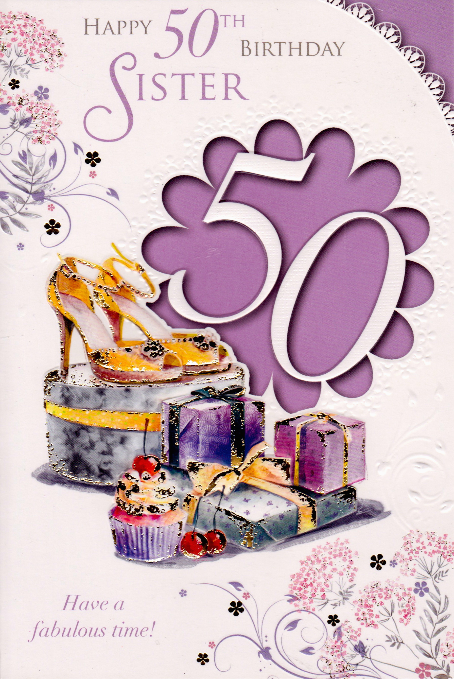 happy 50th birthday sister card 2