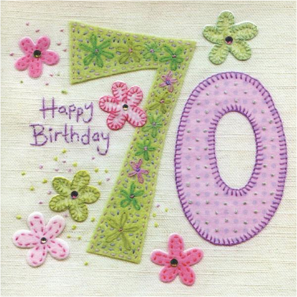 70th birthday flowers greeting card