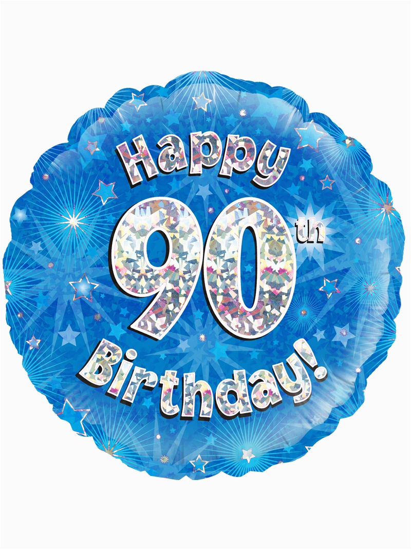 90th birthday blue holographic 4049931