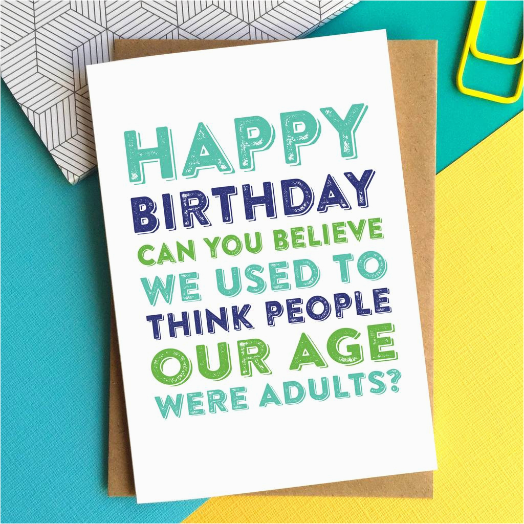 happy birthday adults at our age card