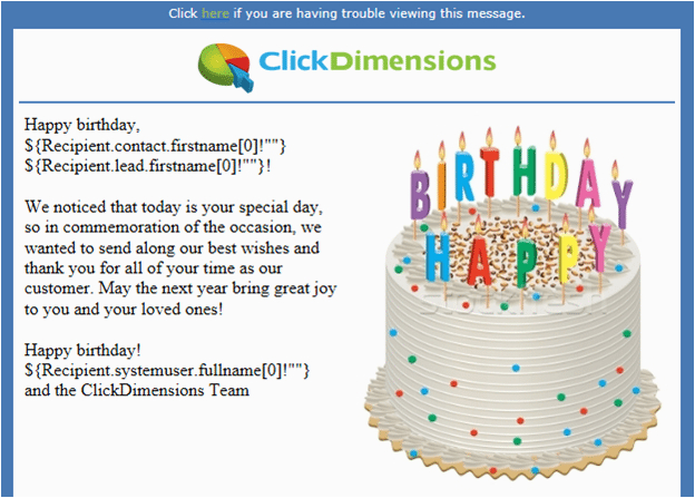 creating automated and personalized birthday emails