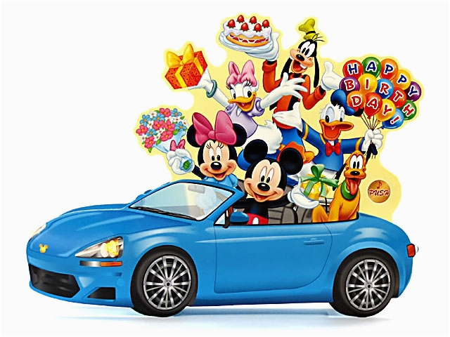 disney pop up blue car with flashing lights blinks to